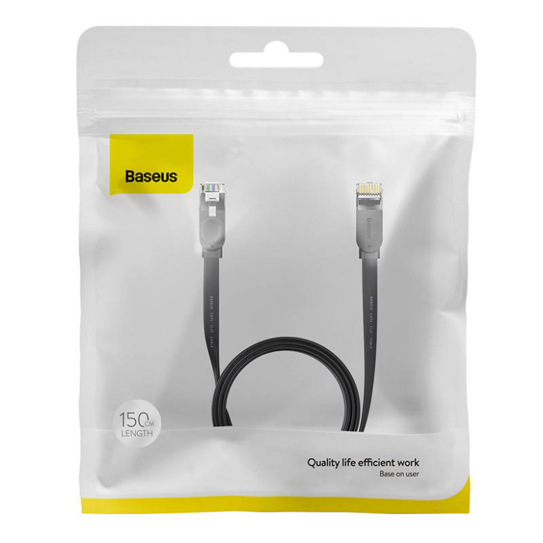Baseus Ethernet RJ45 hálózati kábel, 1Gbps, 1.5m (fekete) Baseus Ethernet RJ45 hálózati kábel, 1Gbps, 1.5m (fekete)