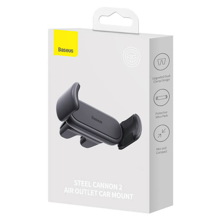 Baseus Steel Cannon 2 Csíptetős autós tartó szellőzőrácshoz (fekete) Baseus Steel Cannon 2 Csíptetős autós tartó szellőzőrácshoz (fekete)