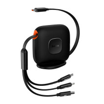Baseus Traction 3in1 USB-C / Lightning / Micro 100W 1.7m kábel (fekete) Baseus Traction 3in1 USB-C / Lightning / Micro 100W 1.7m kábel (fekete)