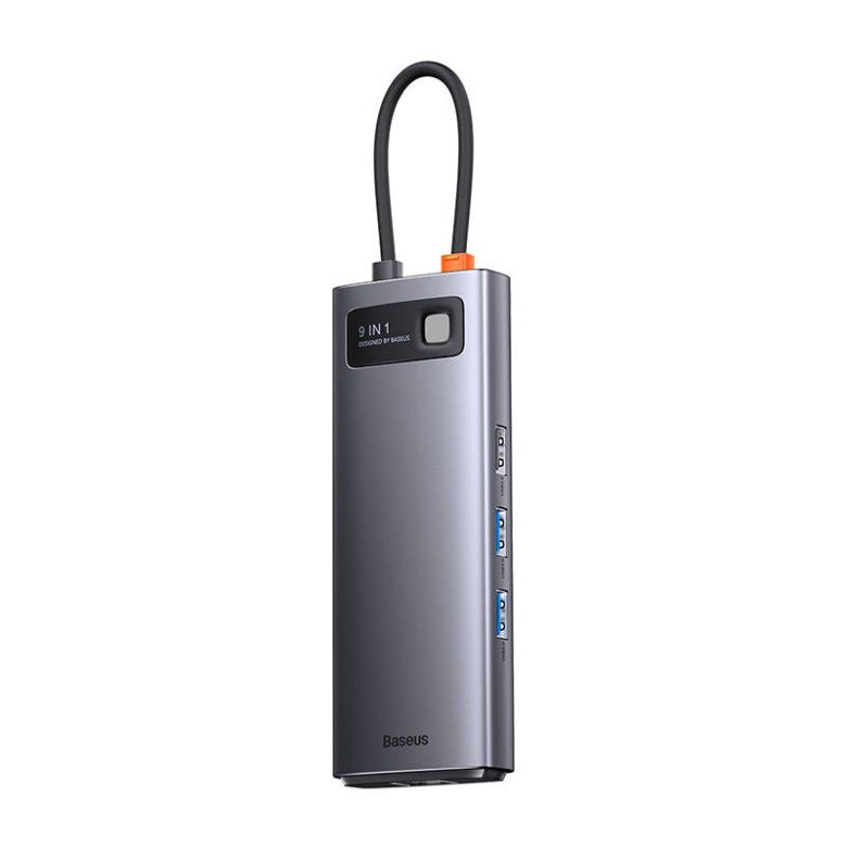 Baseus Metal Gleam Series 9 az 1-ben hub, USB-C - 32x USB 3.0 + 2x HDMI + USB 2.0 + USB-C PD + Ethernet RJ45 + microSD/SD Baseus Metal Gleam Series 9 az 1-ben hub, USB-C - 32x USB 3.0 + 2x HDMI + USB 2.0 + USB-C PD + Ethernet RJ45 + microSD/SD