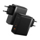 Baseus GaN USB-C + USB fali töltő, 100W + 1m kábel (fekete) Baseus GaN USB-C + USB fali töltő, 100W + 1m kábel (fekete)