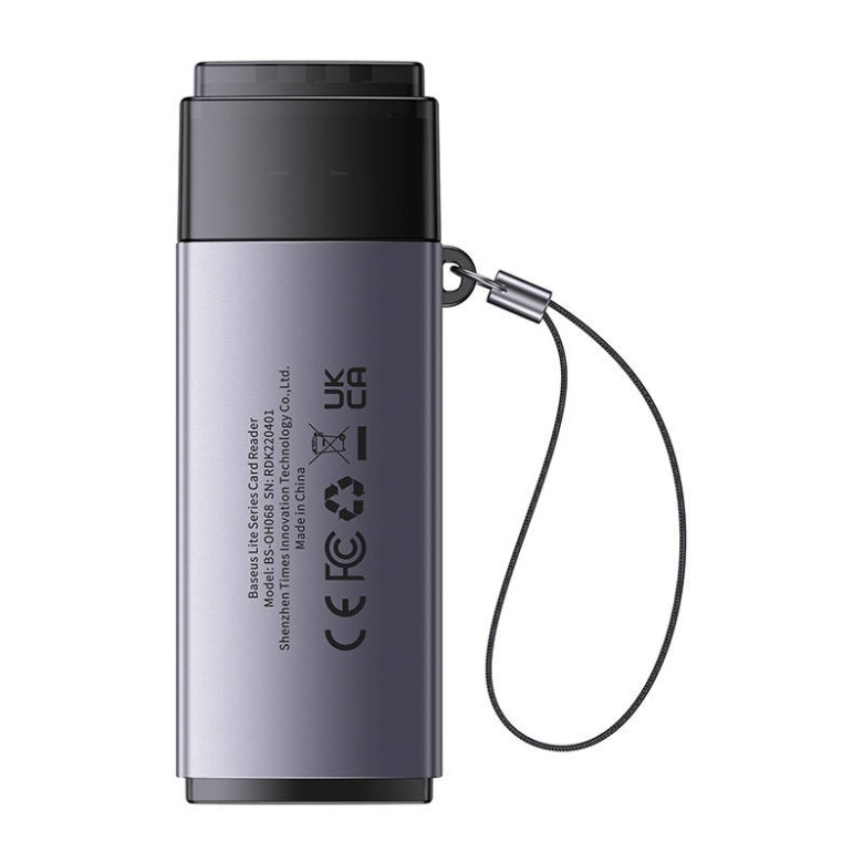 Baseus Lite Series SD/TF memóriakártya olvasó, USB (szürke) Baseus Lite Series SD/TF memóriakártya olvasó, USB (szürke)