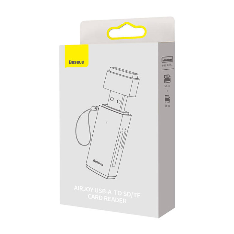 Baseus Lite Series SD/TF memóriakártya olvasó, USB (szürke) Baseus Lite Series SD/TF memóriakártya olvasó, USB (szürke)