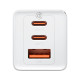 Baseus GaN5 Pro Töltő, 2xUSB-C + USB, 65W (fehér)