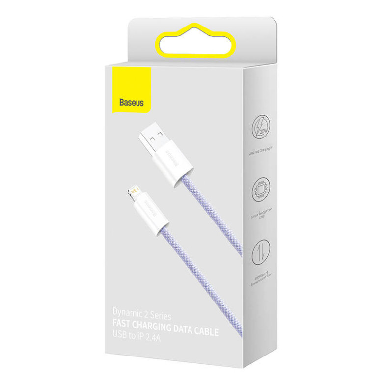 Baseus Dynamic 2 USB - Lightning töltőkábel, 2.4A, 1m (lila) Baseus Dynamic 2 USB - Lightning töltőkábel, 2.4A, 1m (lila)