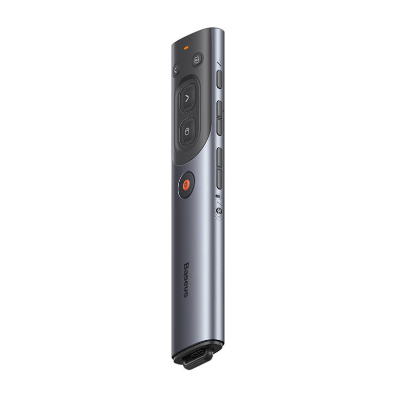 Baseus Orange Dot Multifunkcionális távirányító prezentációhoz, piros lézermutatóval (szürke) Baseus Orange Dot Multifunkcionális távirányító prezentációhoz, piros lézermutatóval (szürke)