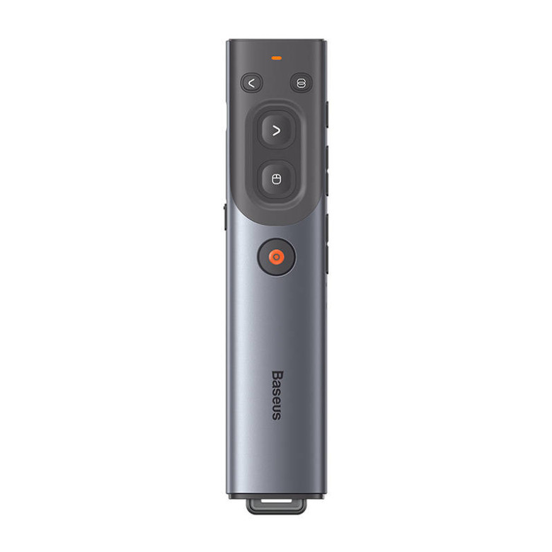 Baseus Orange Dot Multifunkcionális távirányító prezentációhoz, piros lézermutatóval (szürke) Baseus Orange Dot Multifunkcionális távirányító prezentációhoz, piros lézermutatóval (szürke)