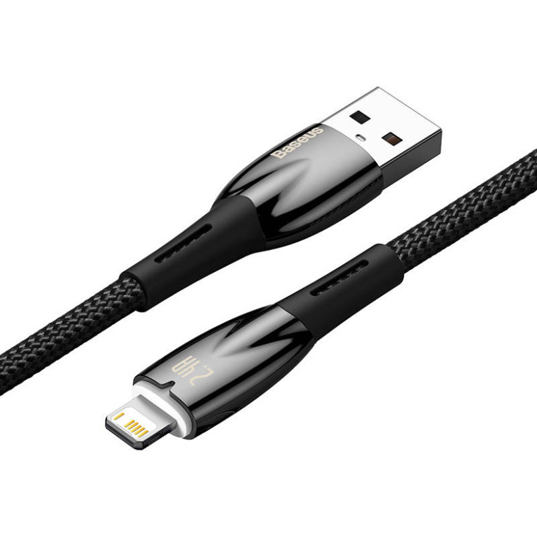 Baseus Glimmer USB - Lightning töltőkábel, 2.4A, 2m (fekete) Baseus Glimmer USB - Lightning töltőkábel, 2.4A, 2m (fekete)