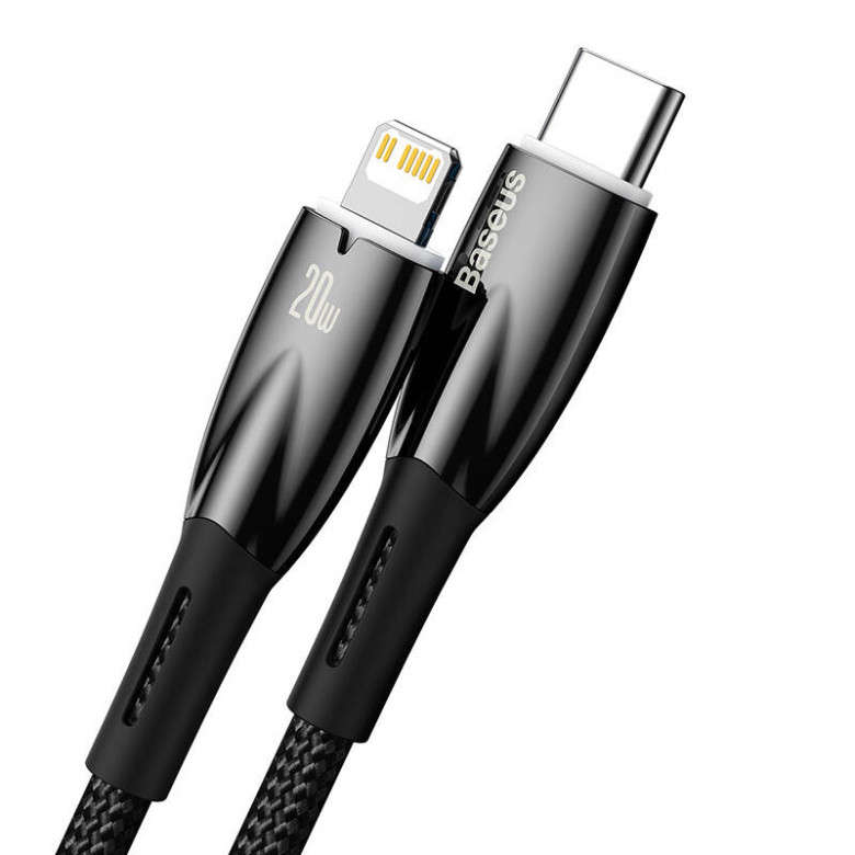 Baseus Glimmer USB-C - Lightning töltőkábel, 20W, 2m (fekete) Baseus Glimmer USB-C - Lightning töltőkábel, 20W, 2m (fekete)