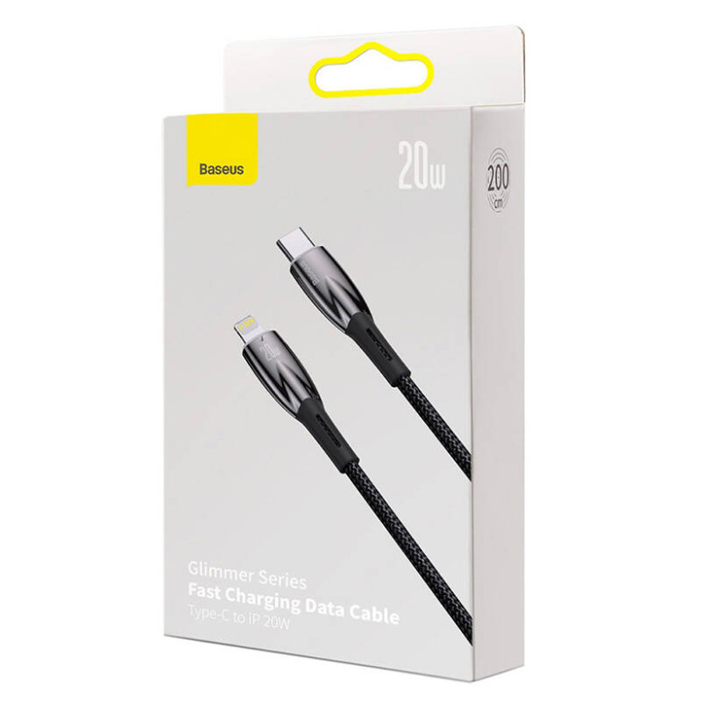 Baseus Glimmer USB-C - Lightning töltőkábel, 20W, 2m (fekete) Baseus Glimmer USB-C - Lightning töltőkábel, 20W, 2m (fekete)