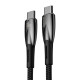 Baseus Glimmer USB-C - USB-C kábel, 100W, 2m (fekete)