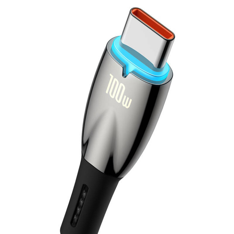 Baseus Glimmer USB - USB-C töltőkábel, 100W, 1m (fekete) Baseus Glimmer USB - USB-C töltőkábel, 100W, 1m (fekete)