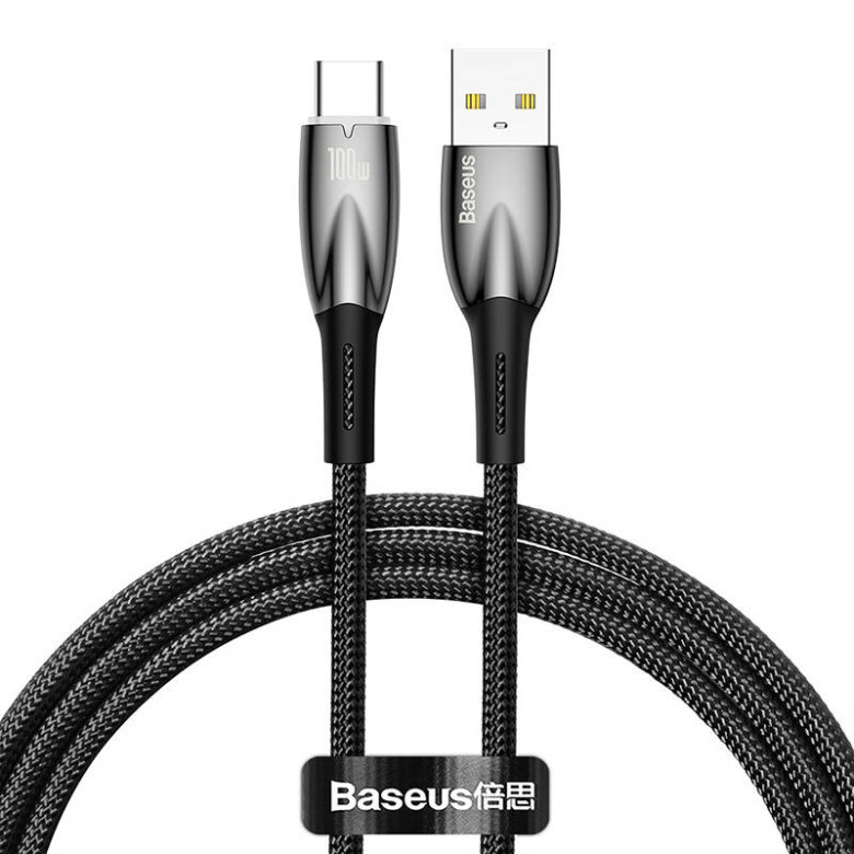 Baseus Glimmer USB - USB-C töltőkábel, 100W, 1m (fekete) Baseus Glimmer USB - USB-C töltőkábel, 100W, 1m (fekete)