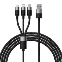 Baseus StarSpeed 3 az 1-ben töltőkábel USB - USB-C + Micro + Lightning 3,5A, 1.2m (fekete) Baseus StarSpeed 3 az 1-ben töltőkábel USB - USB-C + Micro + Lightning 3,5A, 1.2m (fekete)