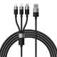 Baseus StarSpeed 3 az 1-ben töltőkábel USB - USB-C + Micro + Lightning 3,5A, 1.2m (fekete)
