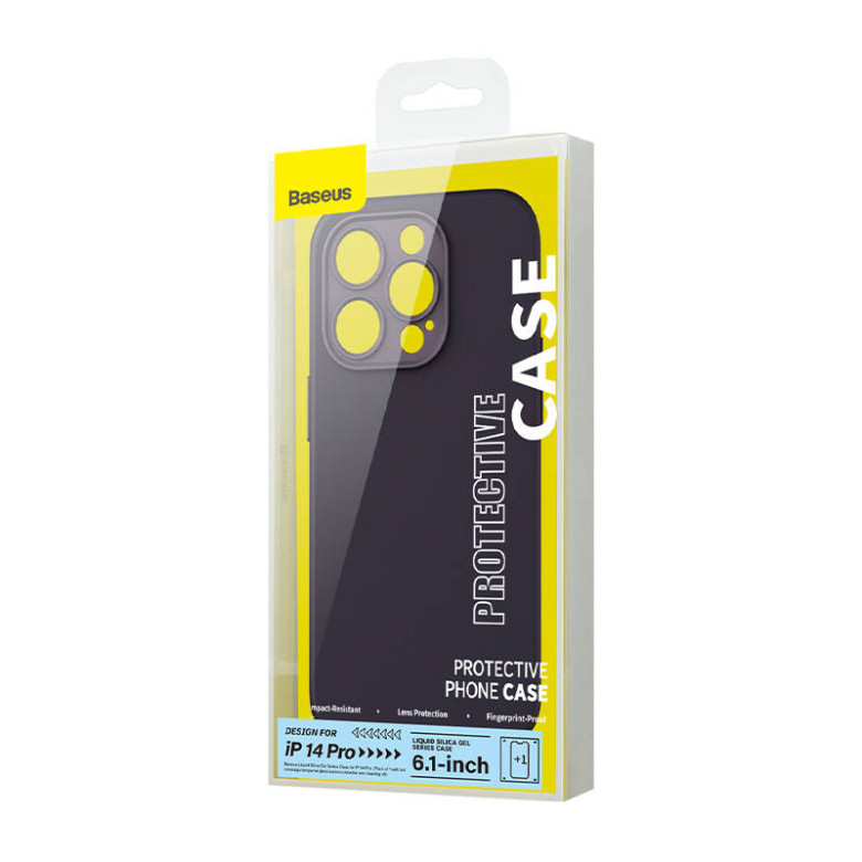 Baseus Liquid Silica iPhone 14 Pro Tok, üvegfólia és tisztító készlet (sötétlila) Baseus Liquid Silica iPhone 14 Pro Tok, üvegfólia és tisztító készlet (sötétlila)