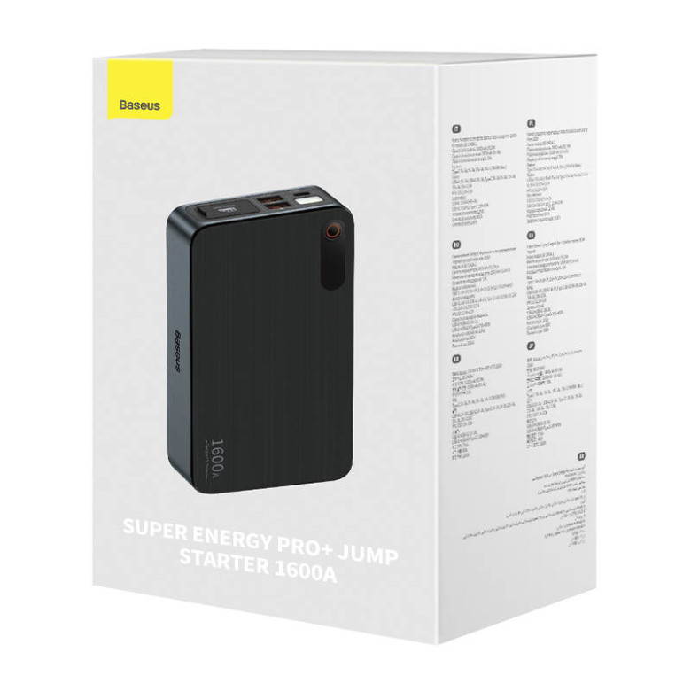 Baseus Super Energy PRO Autó Jump Starter, 1600A, USB (fekete) Baseus Super Energy PRO Autó Jump Starter, 1600A, USB (fekete)