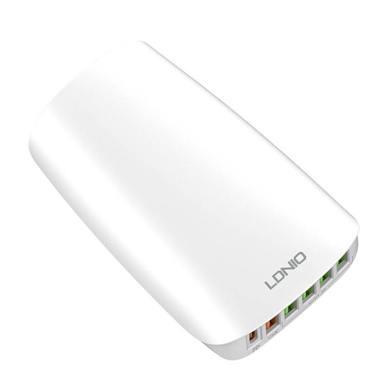 LDNIO A6573C EU 5USB, USB-C 65W fali töltő + hálózati kábel LDNIO A6573C EU 5USB, USB-C 65W fali töltő + hálózati kábel