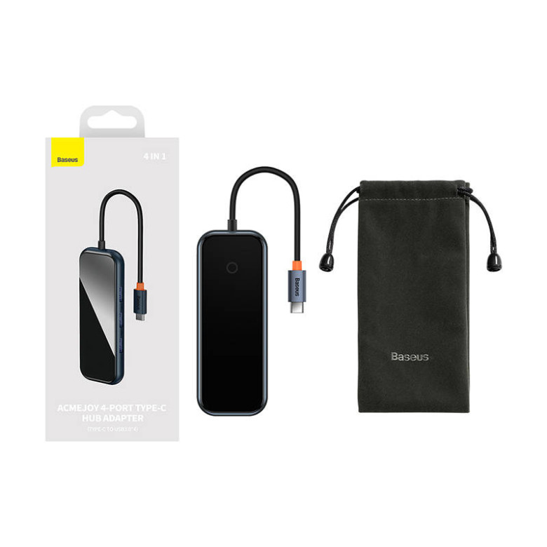 Baseus 4 az 1-ben HUB adapter USB-C - 4xUSB 3.0 (sötétszürke) Baseus 4 az 1-ben HUB adapter USB-C - 4xUSB 3.0 (sötétszürke)