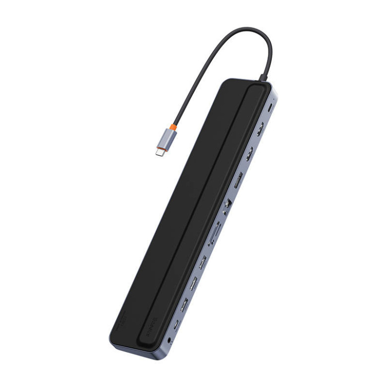 Baseus EliteJoy Gen2 12 az 1-ben HUB, USB-C + 2xHDMI + 3xUSB 3.0 + PD + DP + SD/TF + RJ45 + USB-C + 3.5mm (sötétszürke) Baseus EliteJoy Gen2 12 az 1-ben HUB, USB-C + 2xHDMI + 3xUSB 3.0 + PD + DP + SD/TF + RJ45 + USB-C + 3.5mm (sötétszürke)