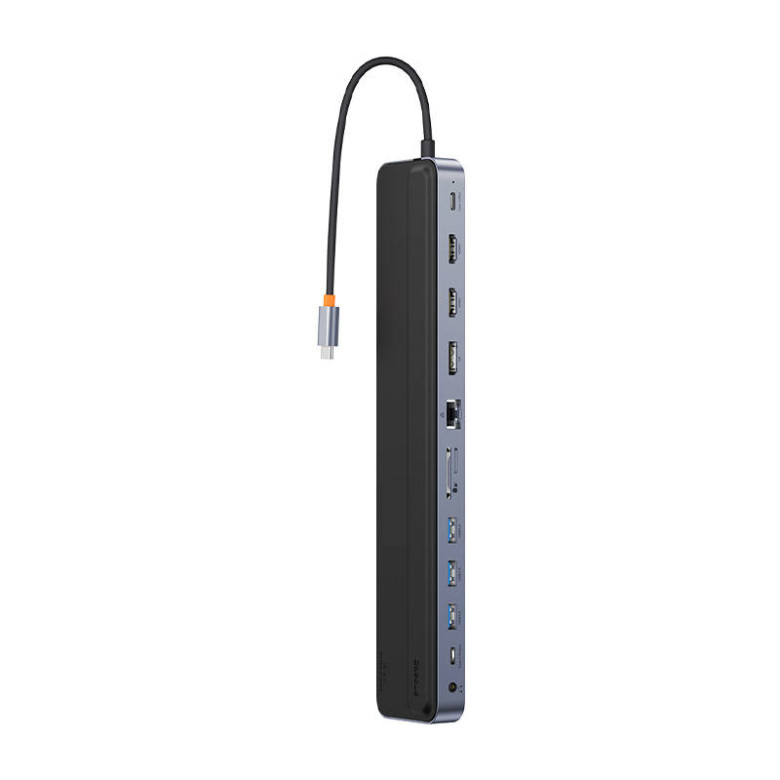 Baseus EliteJoy Gen2 12 az 1-ben HUB, USB-C + 2xHDMI + 3xUSB 3.0 + PD + DP + SD/TF + RJ45 + USB-C + 3.5mm (sötétszürke) Baseus EliteJoy Gen2 12 az 1-ben HUB, USB-C + 2xHDMI + 3xUSB 3.0 + PD + DP + SD/TF + RJ45 + USB-C + 3.5mm (sötétszürke)