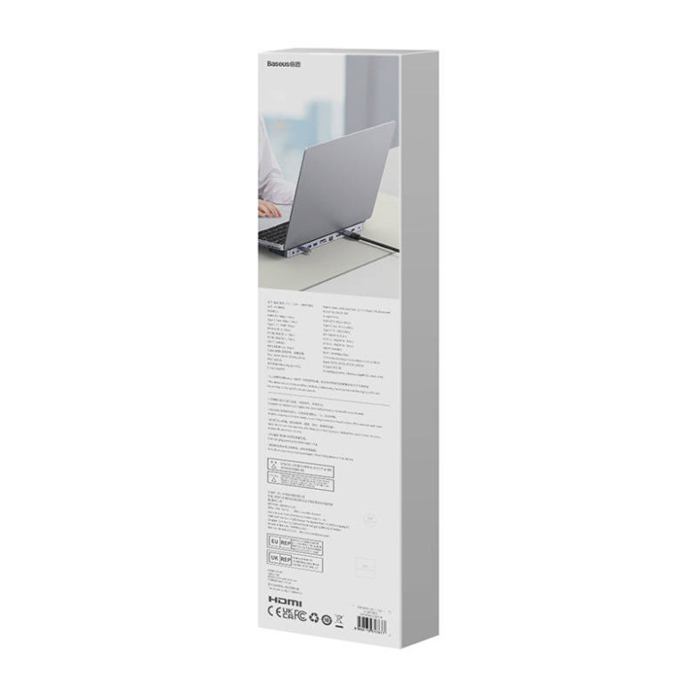 Baseus EliteJoy Gen2 12 az 1-ben HUB, USB-C + 2xHDMI + 3xUSB 3.0 + PD + DP + SD/TF + RJ45 + USB-C + 3.5mm (sötétszürke) Baseus EliteJoy Gen2 12 az 1-ben HUB, USB-C + 2xHDMI + 3xUSB 3.0 + PD + DP + SD/TF + RJ45 + USB-C + 3.5mm (sötétszürke)