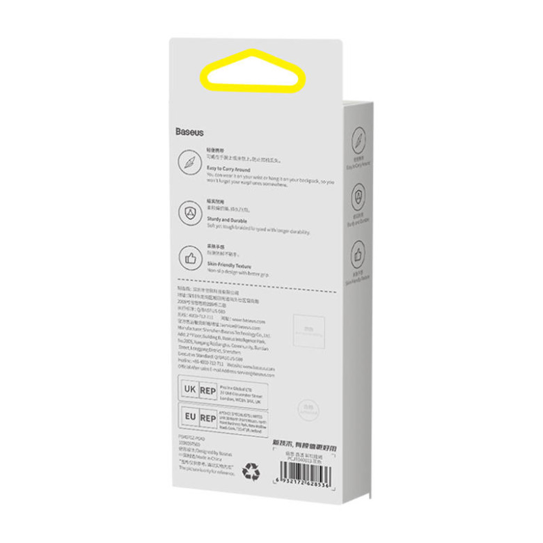 Baseus Crystal Series Fülhallgató zsinór  (Szürke)