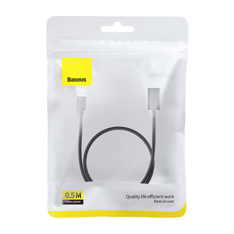 Baseus USB 3.0 hímivarú és nőivarú hosszabbító, AirJoy sorozat, 0,5m (fekete) Baseus USB 3.0 hímivarú és nőivarú hosszabbító, AirJoy sorozat, 0,5m (fekete)