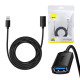 Baseus USB 3.0 hímivarú és nőivarú hosszabbító, AirJoy sorozat, 2m (fekete)