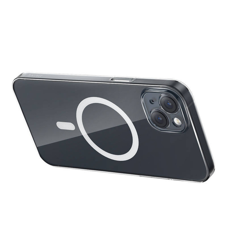 Baseus Crystal Mágneses telefontok iPhone 13 telefonhoz (Átlátszó), Edzett üveg képernyővédő fóliával és Tisztítókészlettel Baseus Crystal Mágneses telefontok iPhone 13 telefonhoz (Átlátszó), Edzett üveg képernyővédő fóliával és Tisztítókészlettel