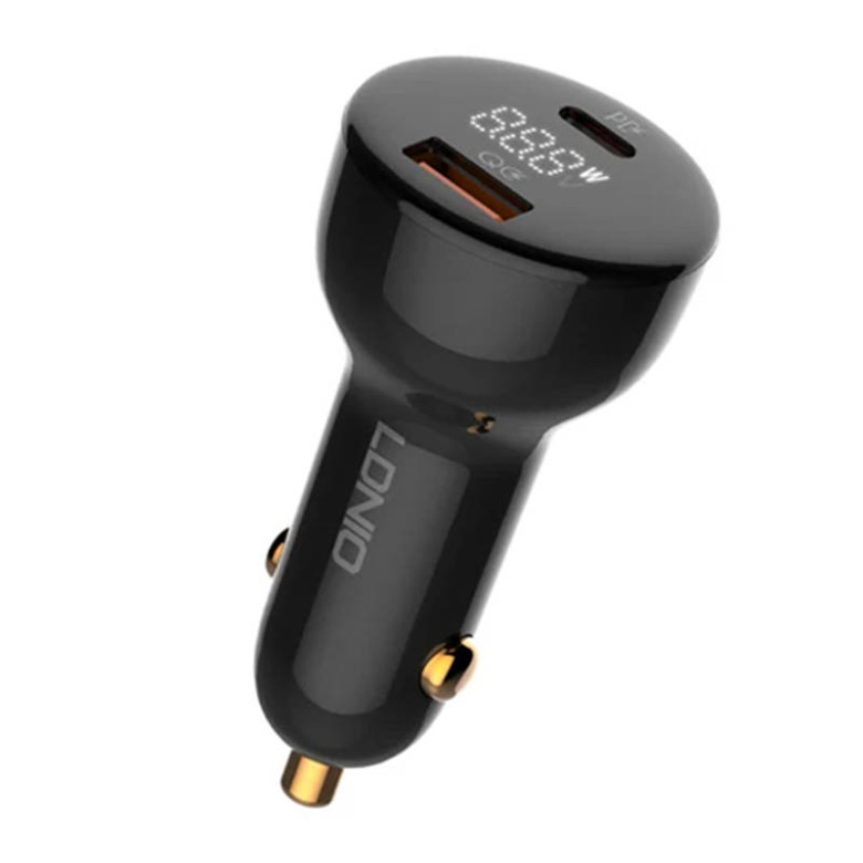 LDNIO C101 autós töltő, USB + USB-C, 100W + USB-C USB-C kábel (fekete) LDNIO C101 autós töltő, USB + USB-C, 100W + USB-C USB-C kábel (fekete)