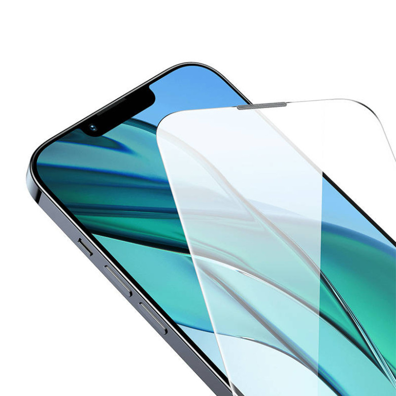 Baseus Corning edzett üveg iPhone 13/13Pro/14 készülékhez porszűrővel Baseus Corning edzett üveg iPhone 13/13Pro/14 készülékhez porszűrővel