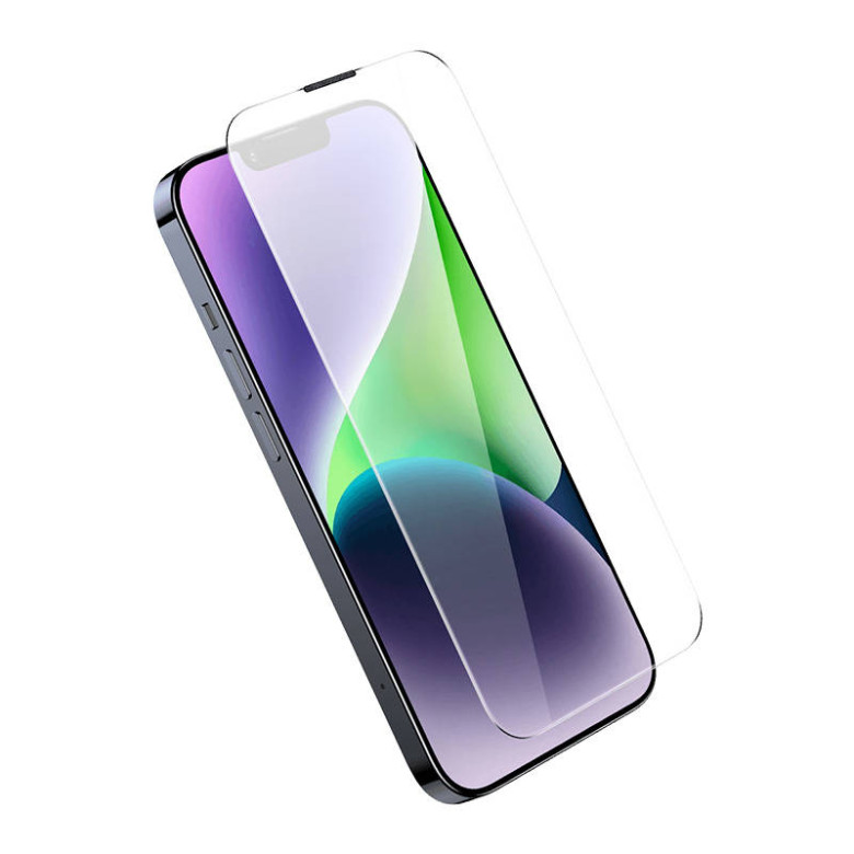 Baseus Corning edzett üveg iPhone 13 Pro Max/14 Plus készülékhez porszűrővel Baseus Corning edzett üveg iPhone 13 Pro Max/14 Plus készülékhez porszűrővel