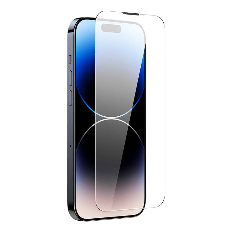 Baseus Corning edzett üveg iPhone 14 Pro Max készülékhez porszűrővel Baseus Corning edzett üveg iPhone 14 Pro Max készülékhez porszűrővel