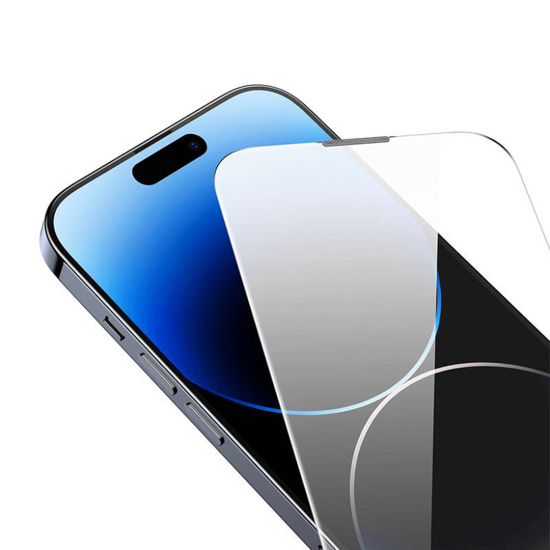 Baseus Corning edzett üveg iPhone 14 Pro Max készülékhez porszűrővel Baseus Corning edzett üveg iPhone 14 Pro Max készülékhez porszűrővel