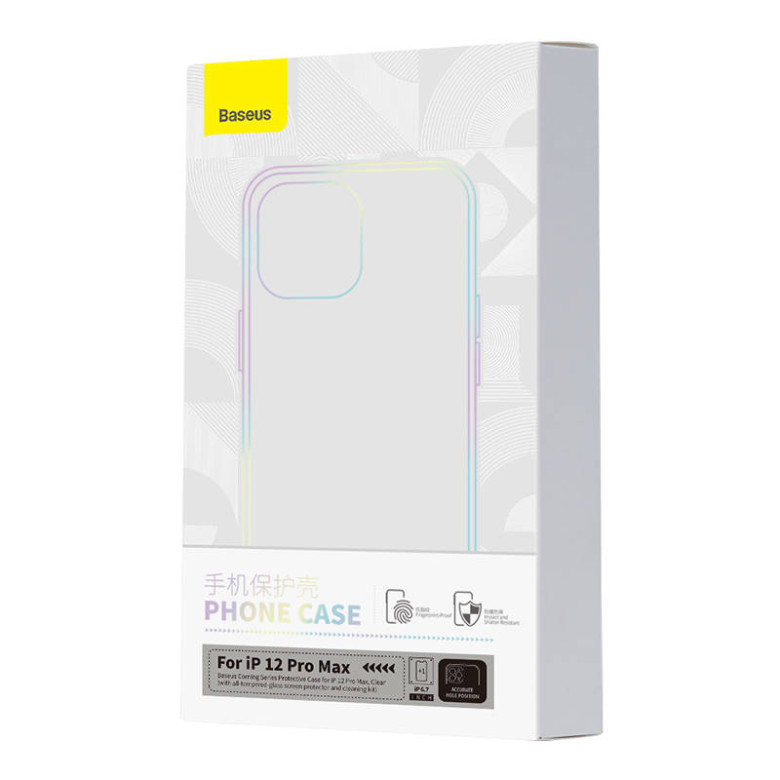 Baseus Corning Védőszett átlátszó tok és edzett üveg iPhone 12 Pro Max készülékhez Baseus Corning Védőszett átlátszó tok és edzett üveg iPhone 12 Pro Max készülékhez