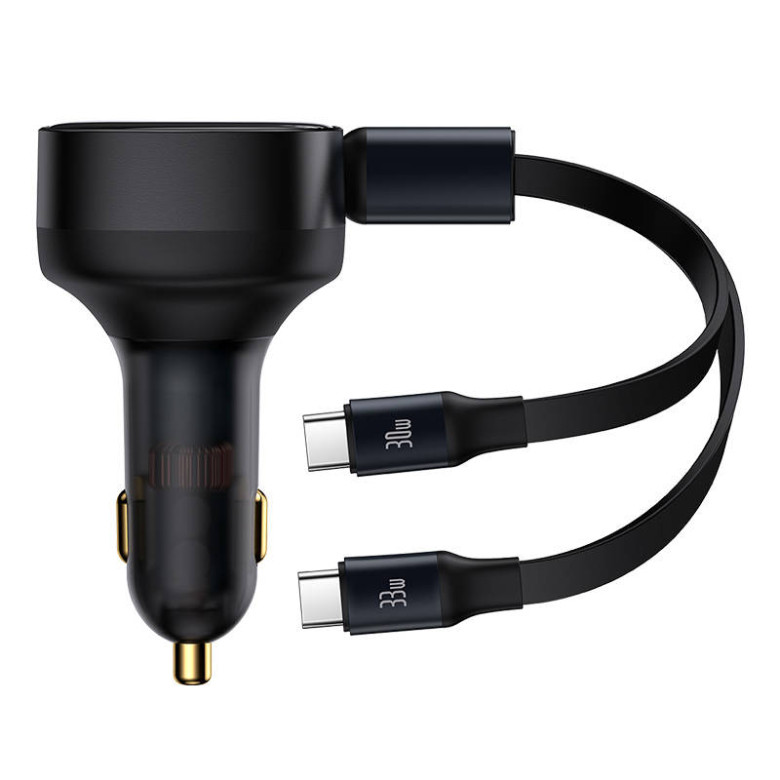 Baseus Enjoyment autós töltő USB-C kábellel, 33W (fekete) Baseus Enjoyment autós töltő USB-C kábellel, 33W (fekete)