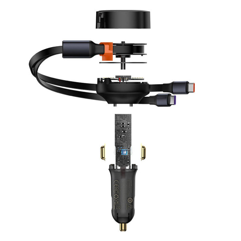 Baseus Enjoyment autós töltő USB-C kábellel, 33W (fekete) Baseus Enjoyment autós töltő USB-C kábellel, 33W (fekete)