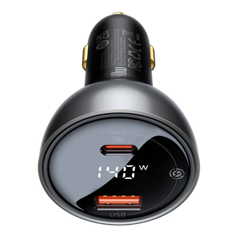 Baseus Superme autós töltő, USB, USB-C, 140W (fekete) Baseus Superme autós töltő, USB, USB-C, 140W (fekete)