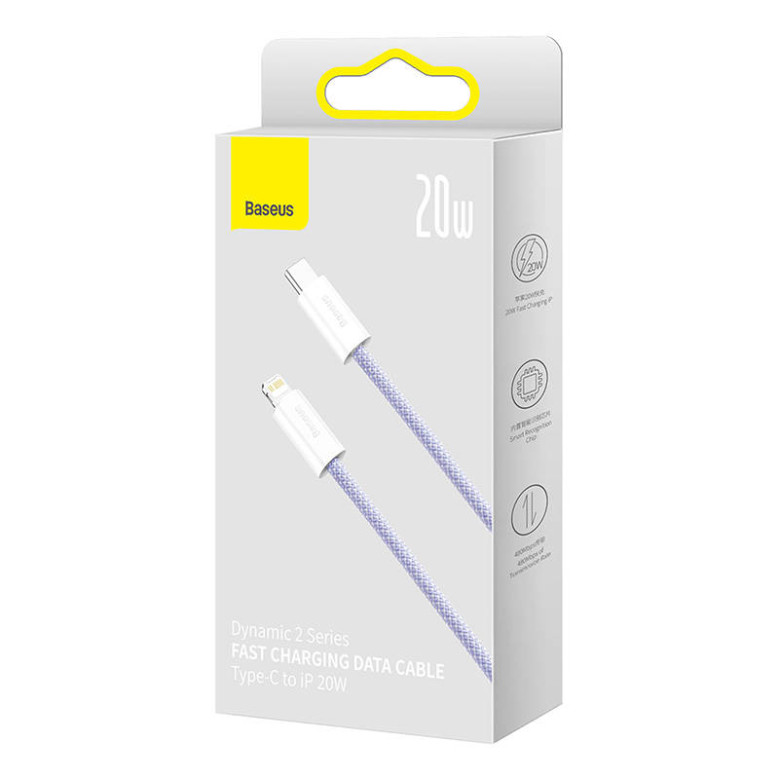 Baseus Dynamic 2 Series USB-C-Lightning kábel 20W, 2m (Lila) Baseus Dynamic 2 Series USB-C-Lightning kábel 20W, 2m (Lila)