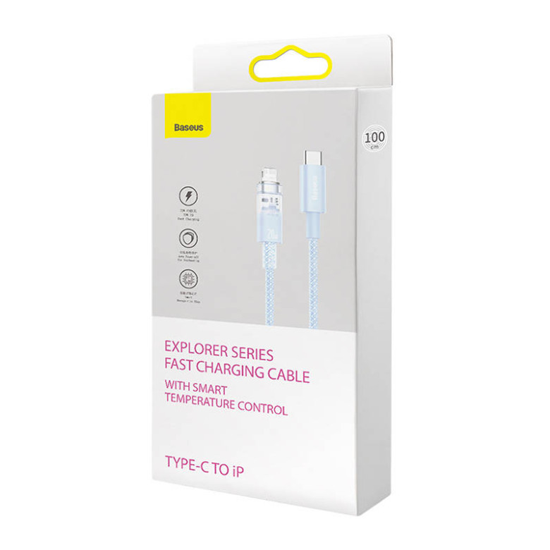 Baseus USB-C Lightning Explorer Series 1m-es gyors töltőkábel, 20W (kék) Baseus USB-C Lightning Explorer Series 1m-es gyors töltőkábel, 20W (kék)