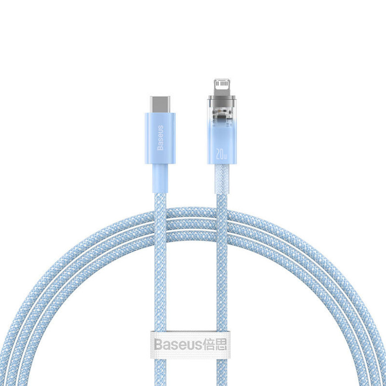 Baseus USB-C Lightning Explorer Series 1m-es gyors töltőkábel, 20W (kék) Baseus USB-C Lightning Explorer Series 1m-es gyors töltőkábel, 20W (kék)