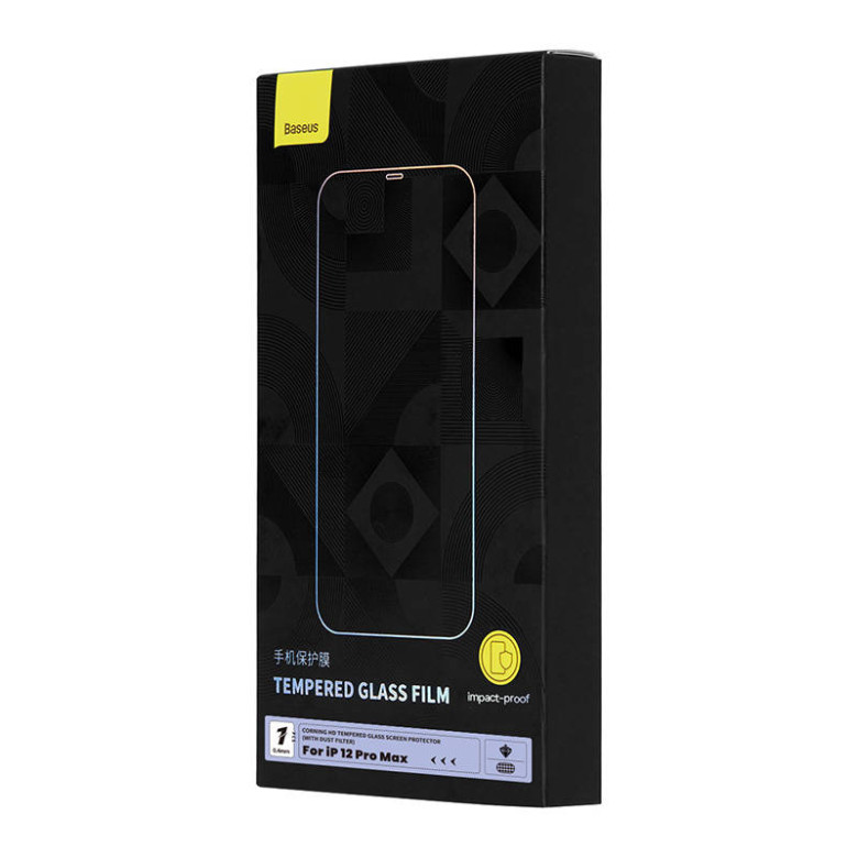 Baseus 0,4 mm-es Corning HD edzett üveg iPhone 12 Pro Max készülékhez + tisztító készlet Baseus 0,4 mm-es Corning HD edzett üveg iPhone 12 Pro Max készülékhez + tisztító készlet