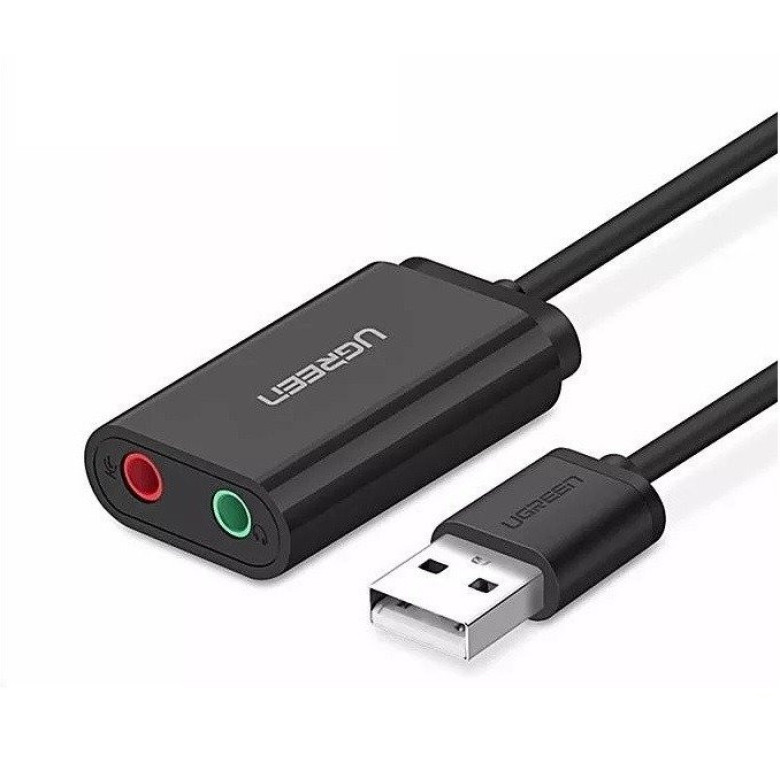 UGREEN 15 cm-es USB külső hangkártya (fekete) UGREEN 15 cm-es USB külső hangkártya (fekete)
