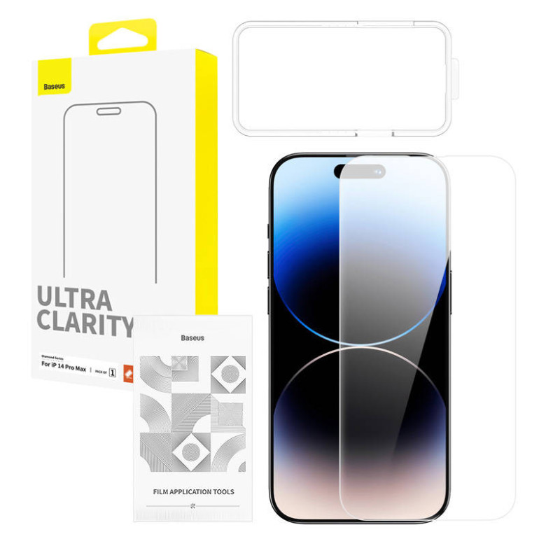 Edzett üveg képernyővédő Baseus OS Diamond Series HD Iphone 14 Pro Max-hez (átlátszó)