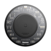 Baseus Simple 2 vezeték nélküli induktív töltő, 15W, USB-C USB-C kábellel (fekete)