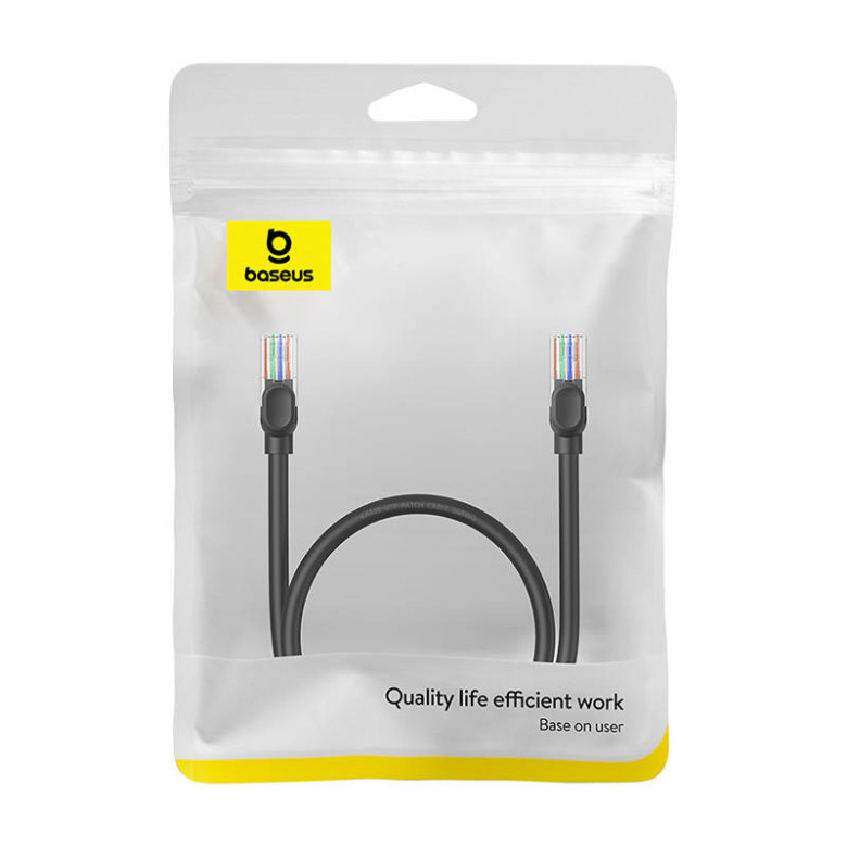 Baseus Ethernet CAT5 hálózati kábel, 0,5m (fekete) Baseus Ethernet CAT5 hálózati kábel, 0,5m (fekete)