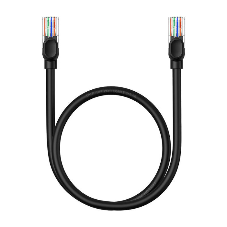 Baseus Ethernet CAT5 hálózati kábel, 0,5m (fekete) Baseus Ethernet CAT5 hálózati kábel, 0,5m (fekete)