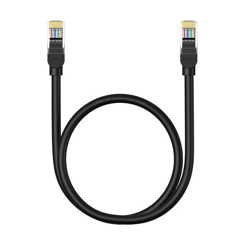Baseus Ethernet CAT5 hálózati kábel, 0,5m (fekete) Baseus Ethernet CAT5 hálózati kábel, 0,5m (fekete)