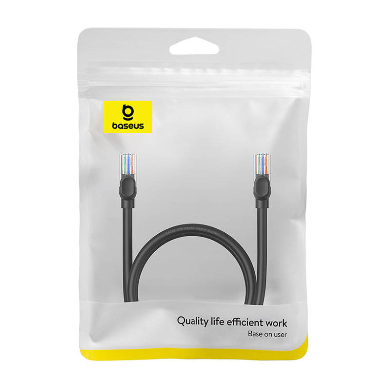Baseus Ethernet CAT5 hálózati kábel, 1m (fekete) Baseus Ethernet CAT5 hálózati kábel, 1m (fekete)